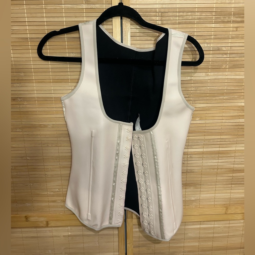 Fiorella Shapewear Full Vest Latex Waist Trainer tan corset woman’s 38 XL
